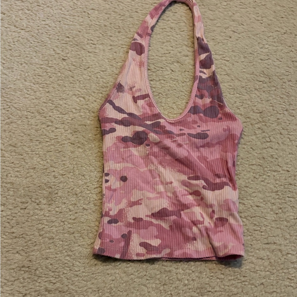 Pink Camouflage Halter Top